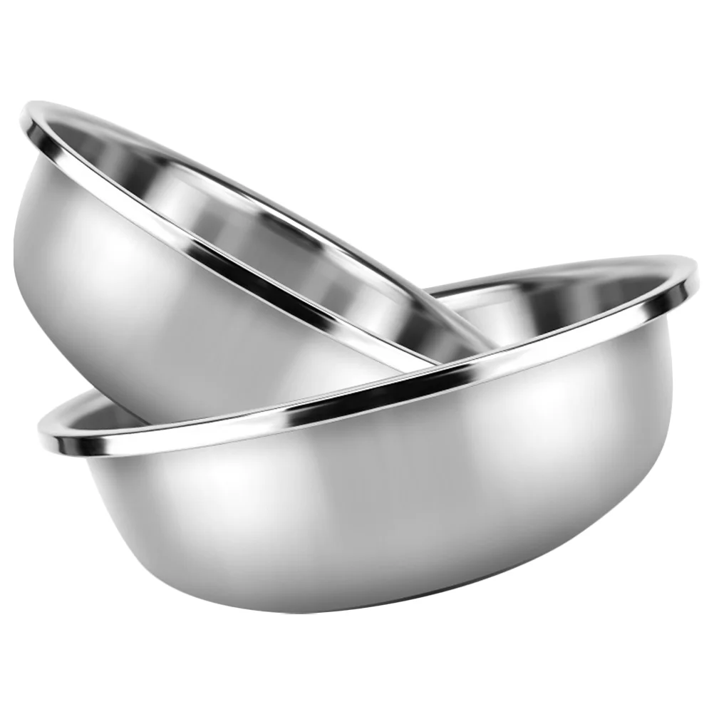 2 шт. большие миски для овощей из нержавеющей стали смешивания салата кухни