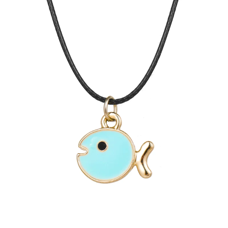 

Wholesale Bohemia Choker Necklace Cartoon Fish Pendant Necklaces Whip Clavicle Chain for Girl Girlfriend Special Charm Gift 2021