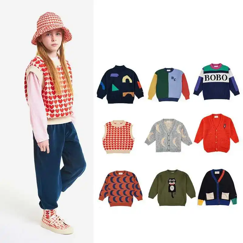 

Новое поступление 2022, детские зимние свитера, вязаные Джемперы, кардиганы, детская одежда, вязаные свитера для мальчиков и девочек