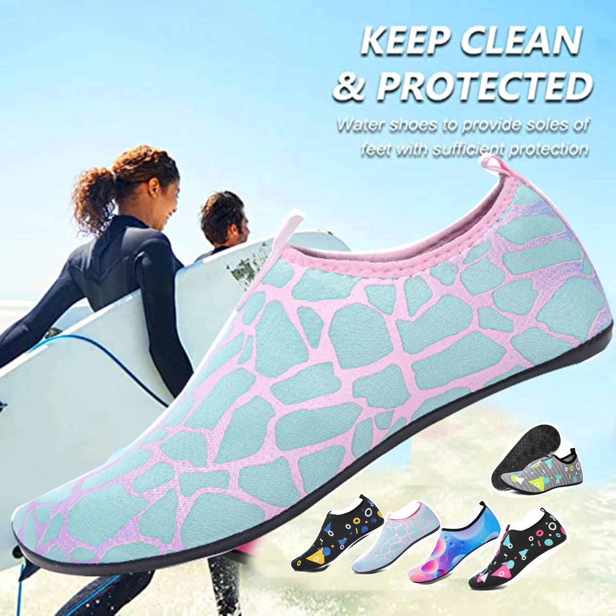 Быстросохнущая Водная Обувь Унисекс С Резиновой Подошвой Для Плавания И