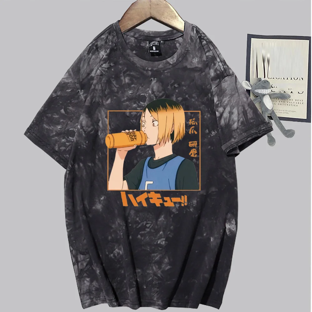 

Harajuku Oversized T-shirt Japanese Haikyuu Anime Kenma Kozume Print Men's T-shirts Streetwear Casual T Shirt Tie Dye Tops