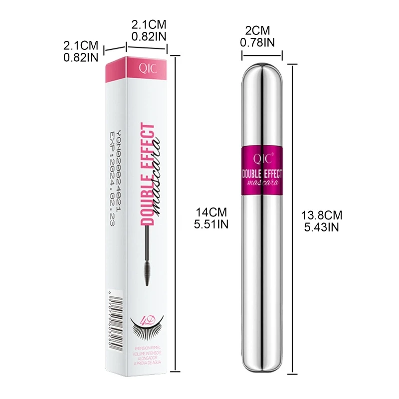 

4D Silk Fiber Eyelash Mascara 2 in 1 Long Lasting Curling Lash No Clumping Waterproof Eye Lashes Makeup Lengthening for