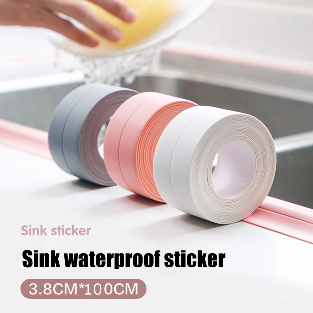 

Shower Sink Bath Sealing Strip Tape Mildew Strip for Bathroom Kitchen Self Adhesive Waterproof Wall Sticker Sink Edge Gap