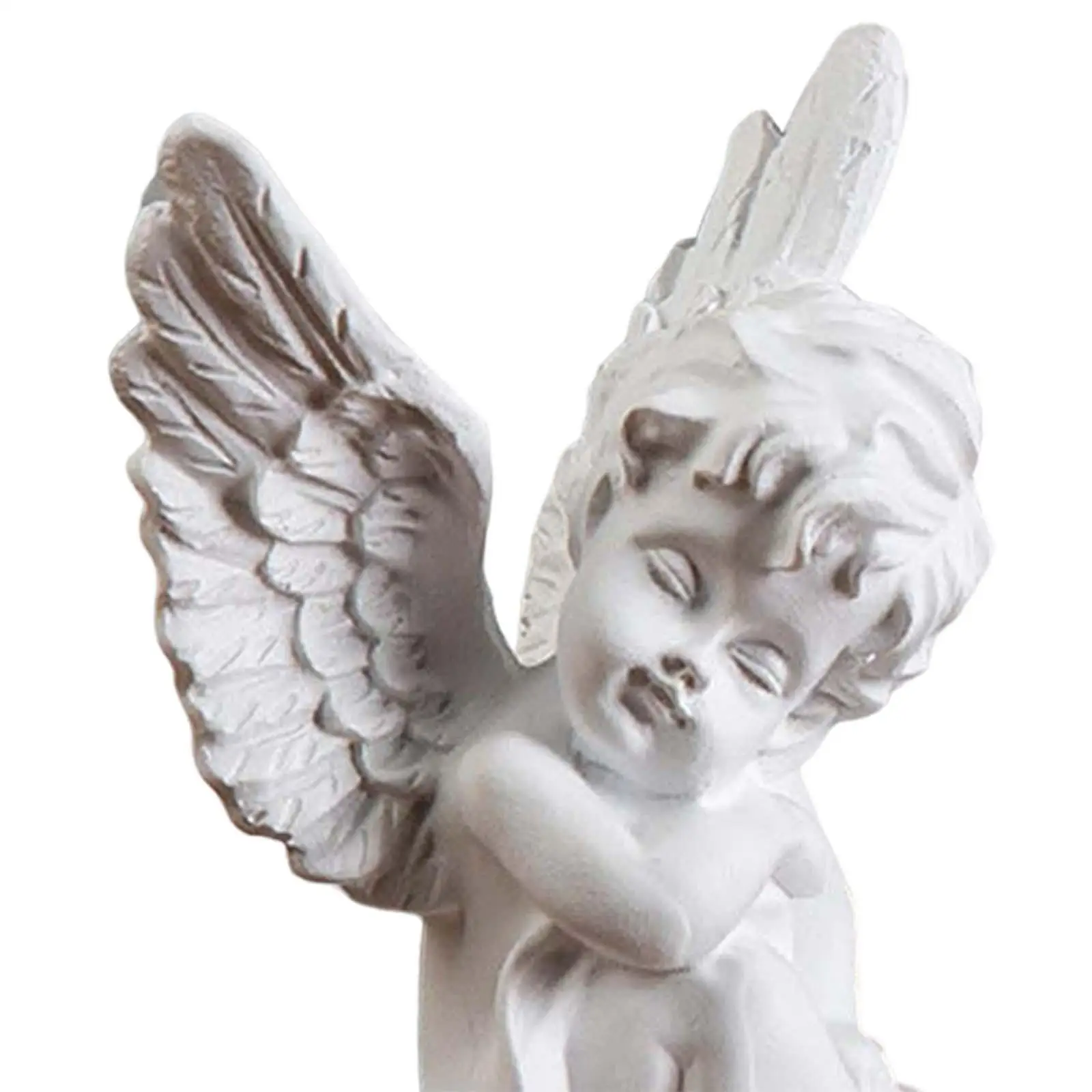 

2x Cherubs Angels Statue Resin Decor for Desktop Garden Living Room Gold