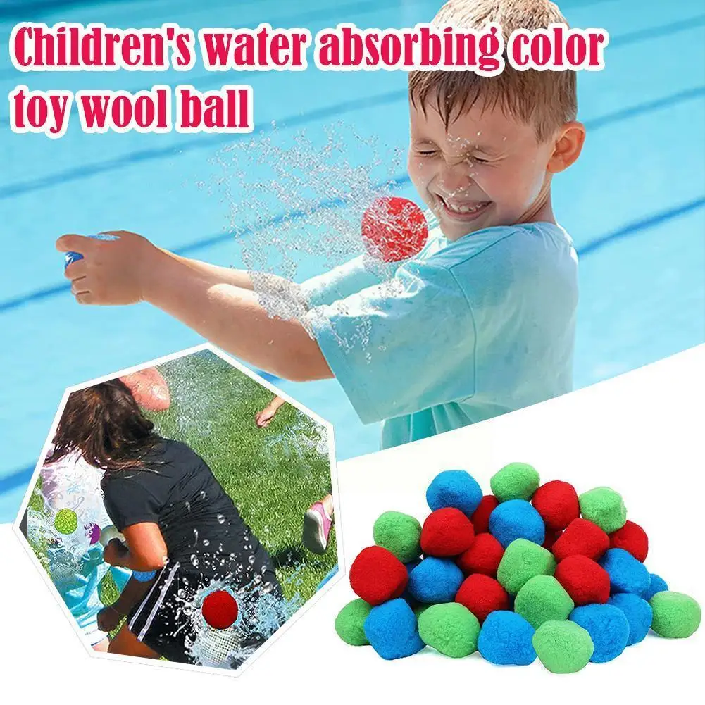 

5/10pcs Absorbent Cotton Balls Toys Reusable Water Beach Balls Toy Water Cotton Balls Color Ball Soaker Bomb Toys Fun Wool X9d4