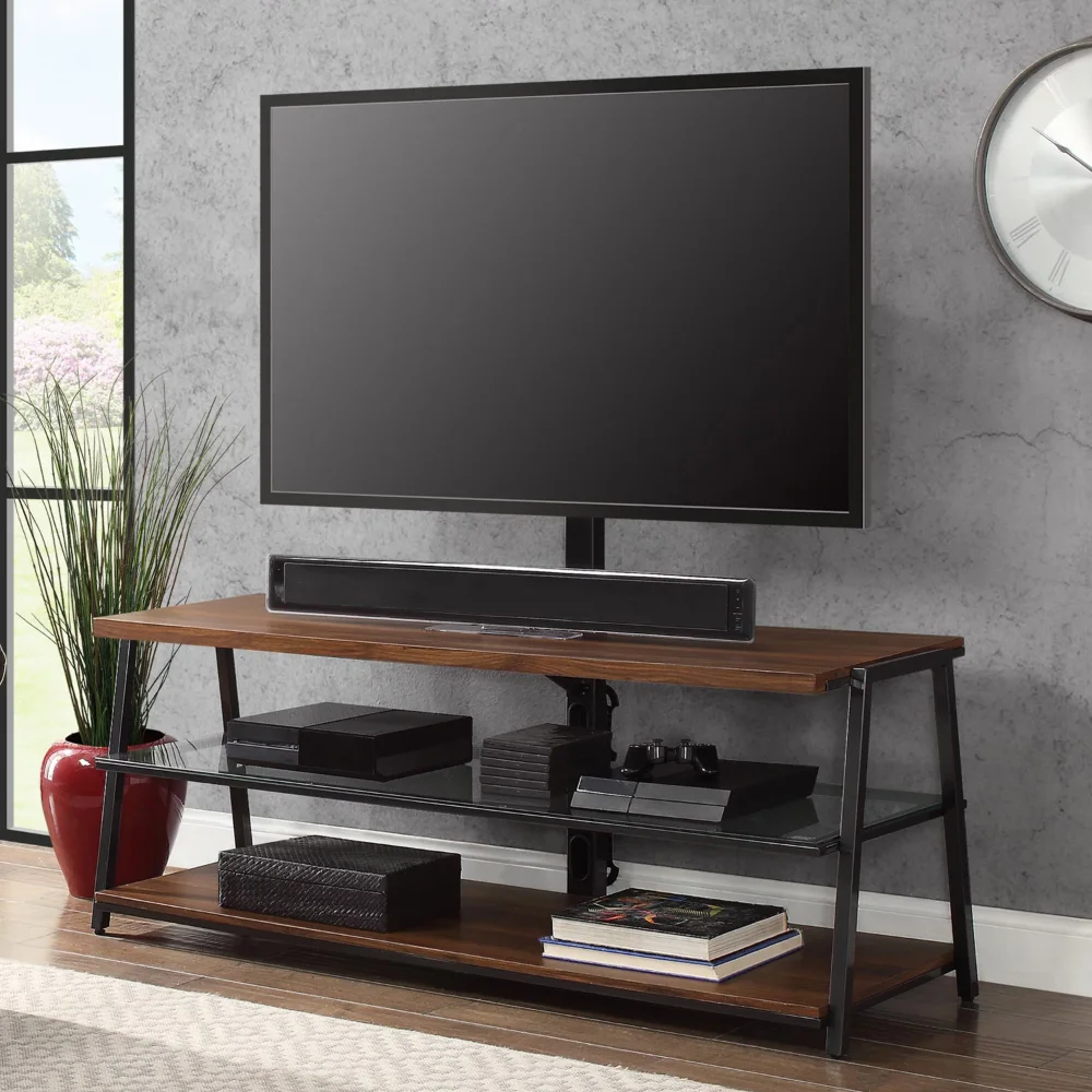 For Tvs Up To 70",  Canyon Walnut Tv Stand Living Room Furni