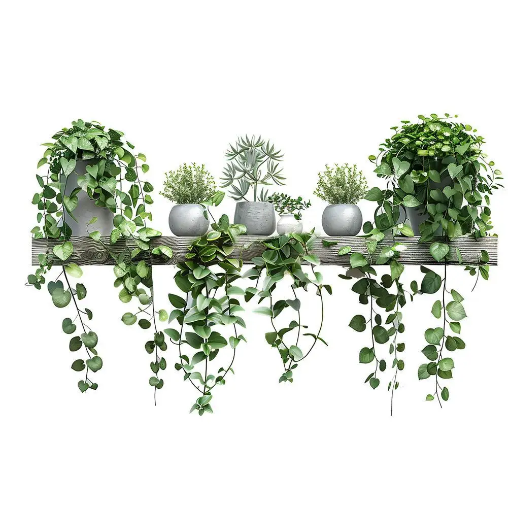 Тропические горшечные растения настенные наклейки сделай сам листья съемные