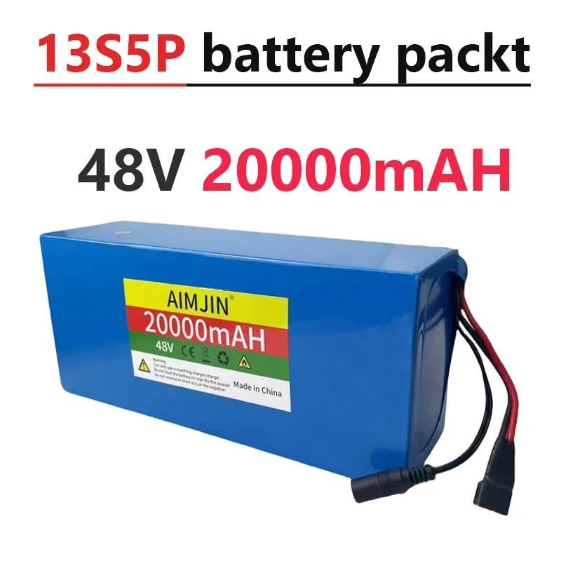 Литиевый аккумулятор 13S5P 48 в 20000 мАч 18650 со встроенным BMS 500-1000 Вт сменный