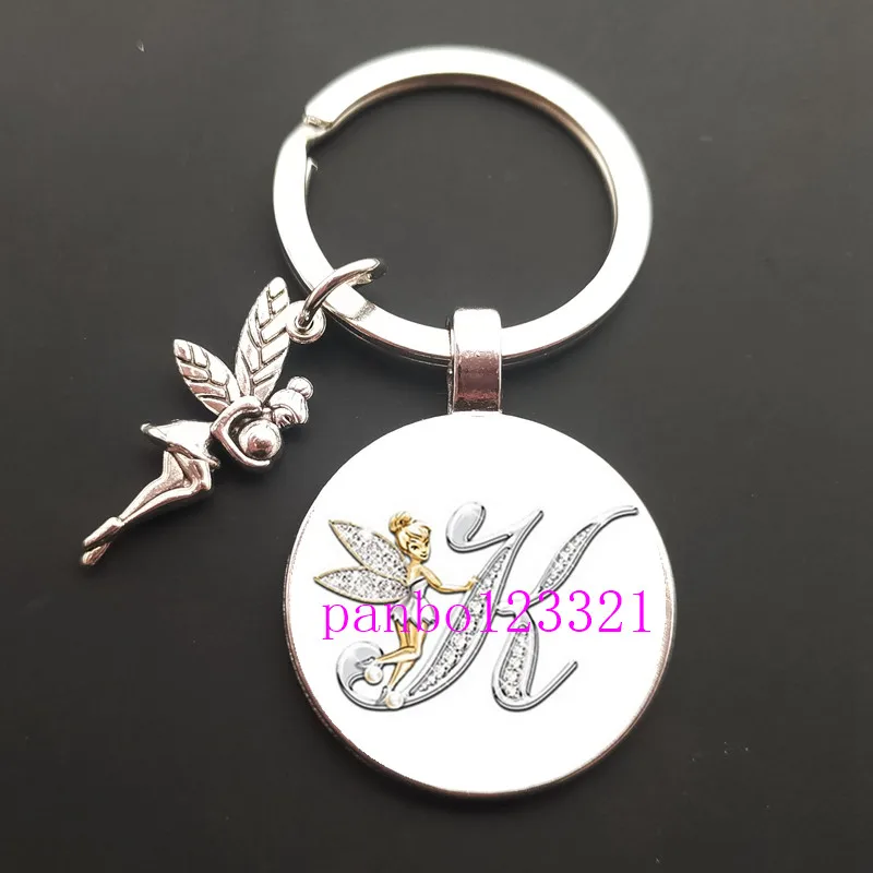 26 дюймов английские буквы стеклянный круглый брелок для ключей кольцо с