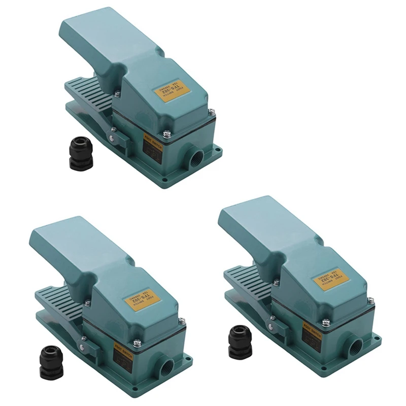 

3X TFS-302 Foot Switch Pedal Switch 15A AC 250V 50HZ For Textile Equipment, Welding Device, Printing Device