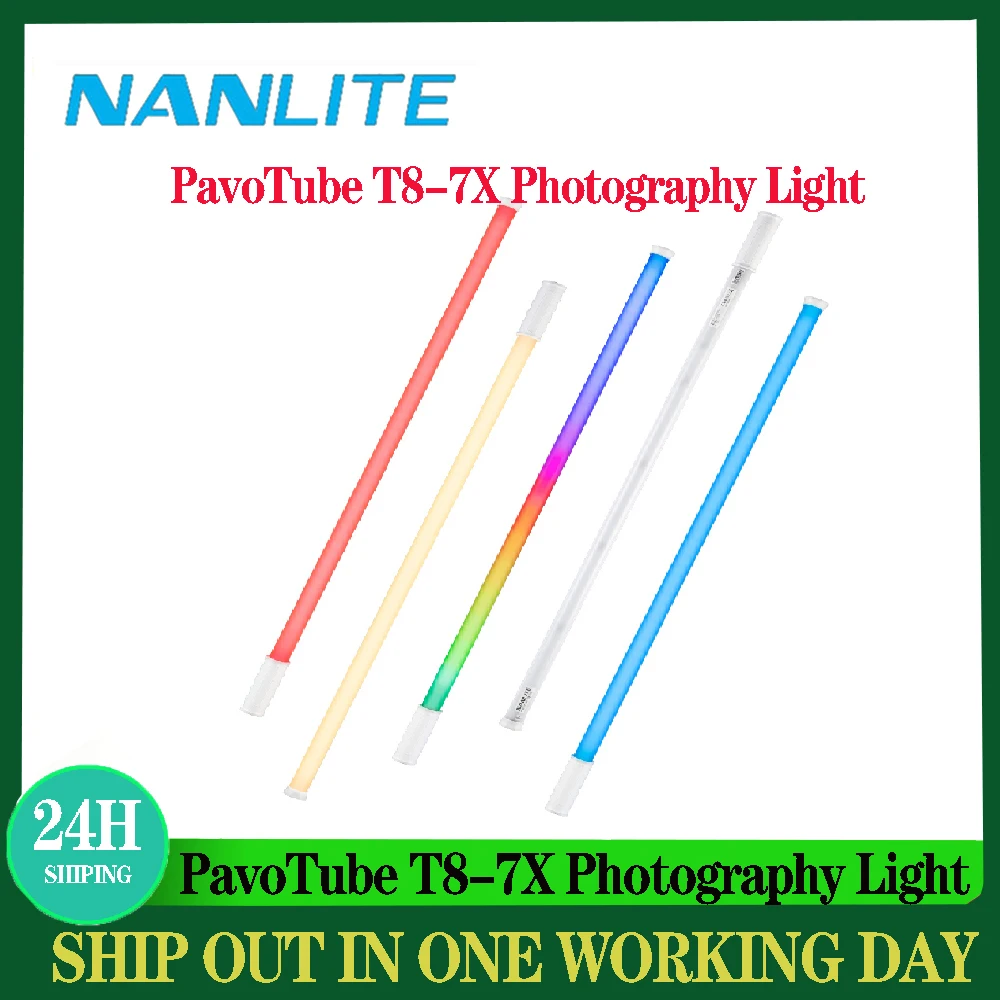 

Nanlite Nanguang PavoTube T8-7X LED soft light Tube Portable Handheld Photography Lighting Stick pk Pavotube II 15x 30x