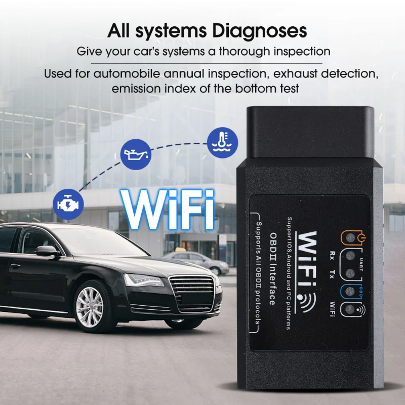 Автомобильный сканер OBD2 WIFI ELM327 V1.5 считыватель кодов диагностический инструмент