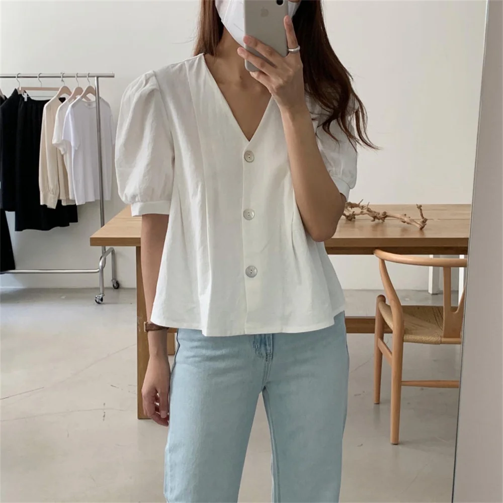 Блузка Alien Kitty женская летняя однотонная универсальная | Женская одежда