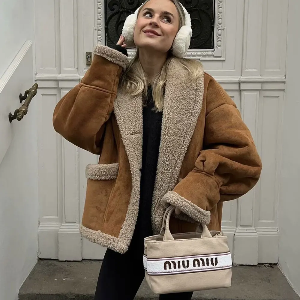 Женский модный коричневый однобортный джемпер с карманами и длинными рукавами