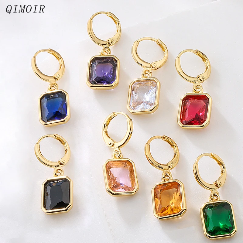 Серьги-кольца женские из меди и стекла