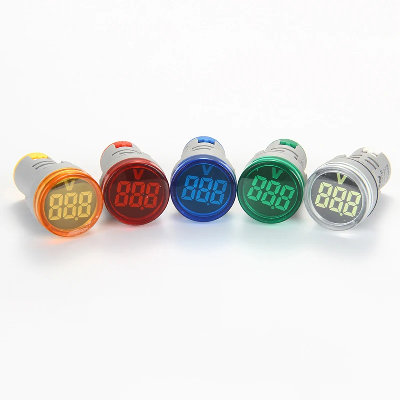 

Digital Display Round Square Dual Voltmeter Ammeter Ampere Current Voltage Hertz Frequency Meter LED Signal Light lndicator