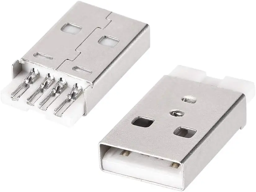 

10PCS USB 2.0 Type A Male Socket Connector, 4-Pin DIP 180 Degree Repair Adapter