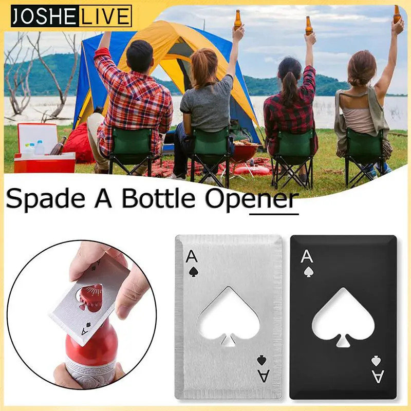 

Beer Opener Spade A Portable Beer Bottle Opener Stainless Steel Mini Pocket Card Bar Utensils Multitool Poker Poker Card Casino
