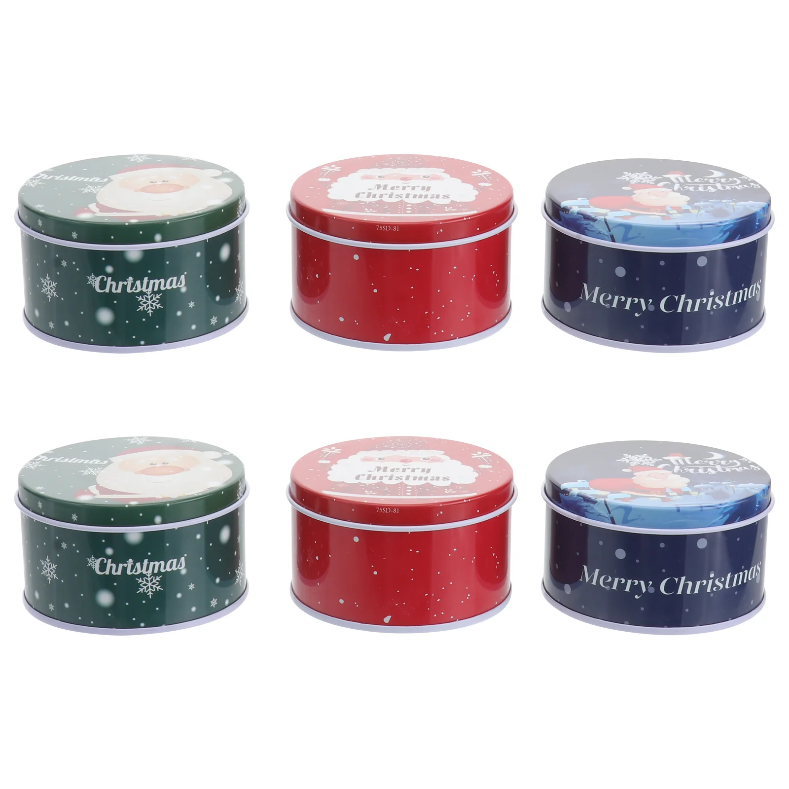 

12 Christmas Candy Box Round Shape Chocolate Storage Tank for Party Festival