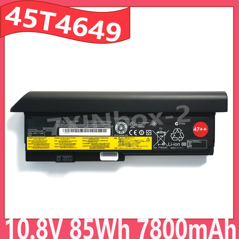 Фото 45T4649 42T4541 10,8 В 85 Втч 7800 мАч Аккумулятор для ноутбука Lenovo ThinkPad X200 X200s X201 X201s X201i серии 42T4535 42T4539 47++ №1