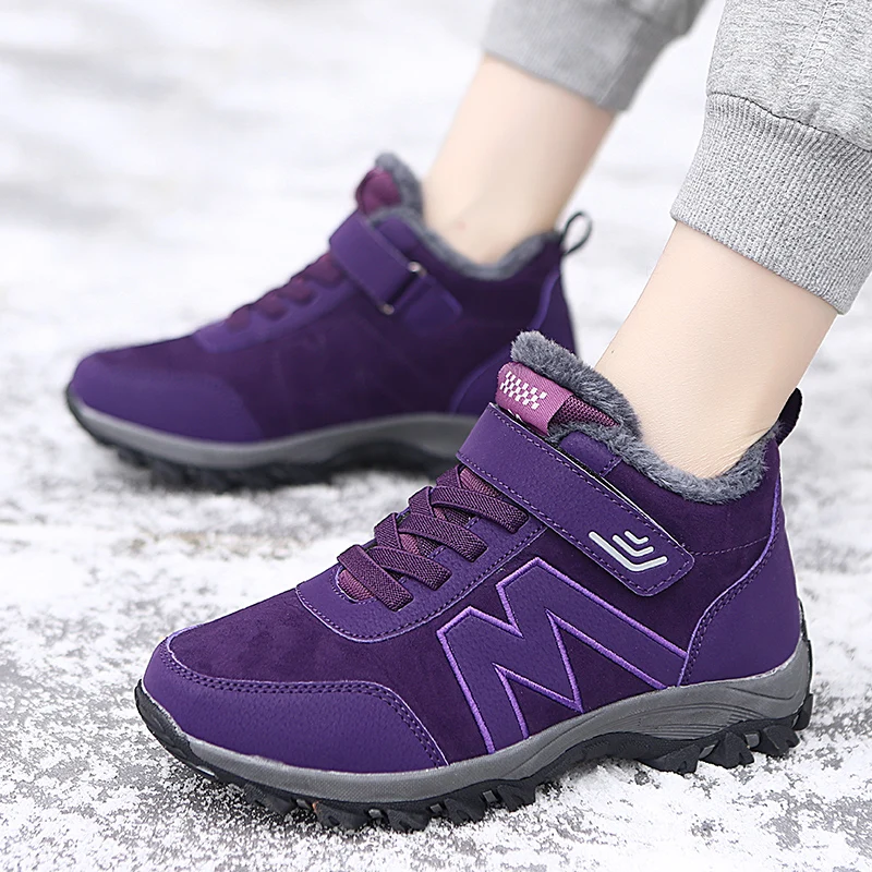 Winter Couple Shoes for Men Women Sneakers Warmth Plush Walking Shoes Anti-impact Wear-resistant Unisex Footwear Size 35-45