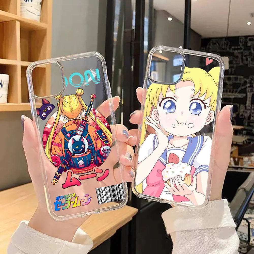 

Sailor Moon Cute Cartoon Phone Case For Samsung Galaxy Note 4 8 9 10 20 S8 S9 S10 S10E S20 Plus UITRA Ultra transparent soft