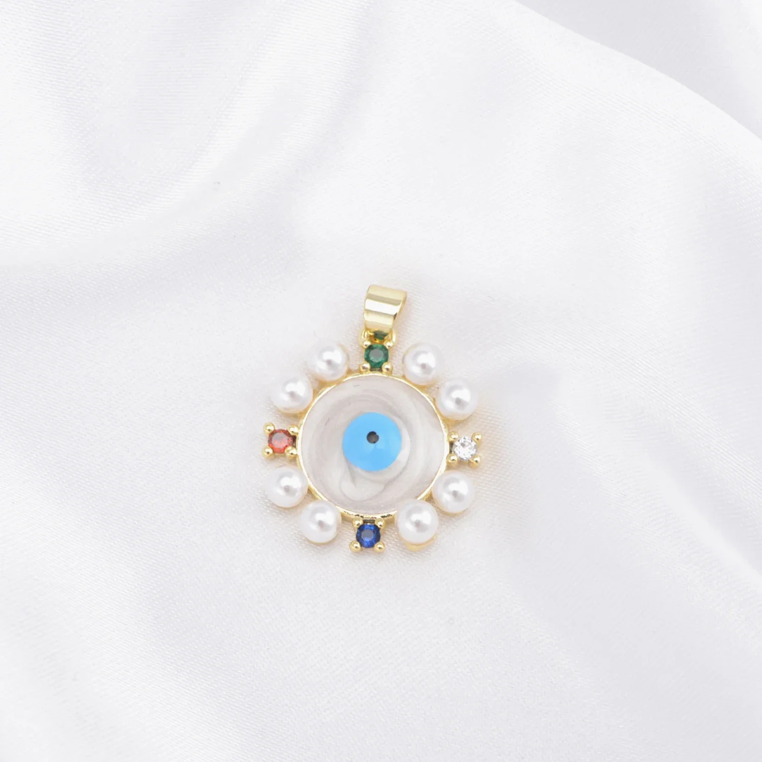 Медные позолоченные подвески эмаль Турция Греция сглаза Amuleti кристалл