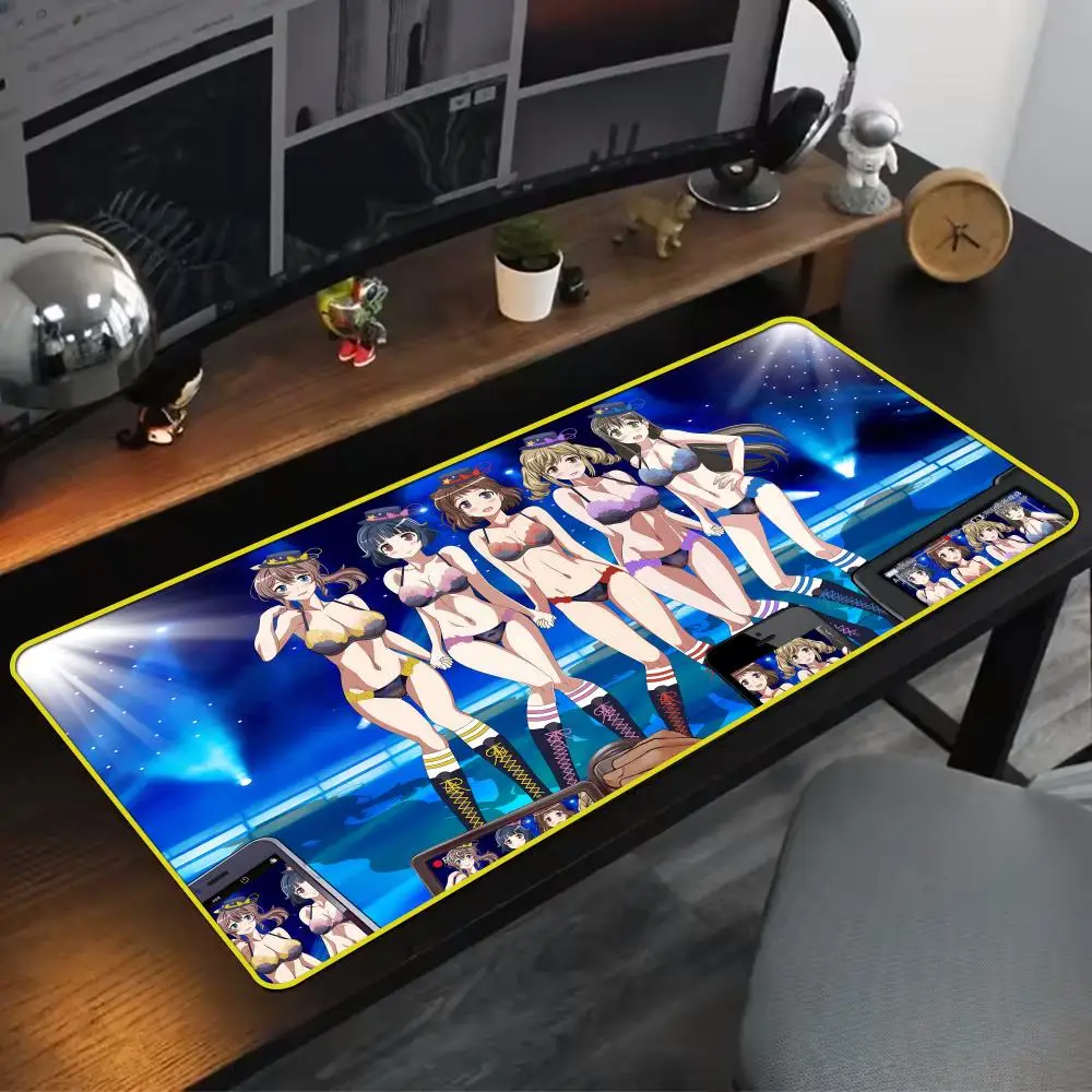 Крутой коврик для мыши T-The Idolmaster CGSS 90x40 см цветной замок чистый натуральный каучук