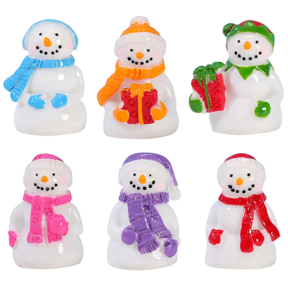 

Snowman Christmas Mini Miniature Tabletop Figure Decorative Decor Tiny Resin Adorable Ornament Figurine Miniatures Ornaments