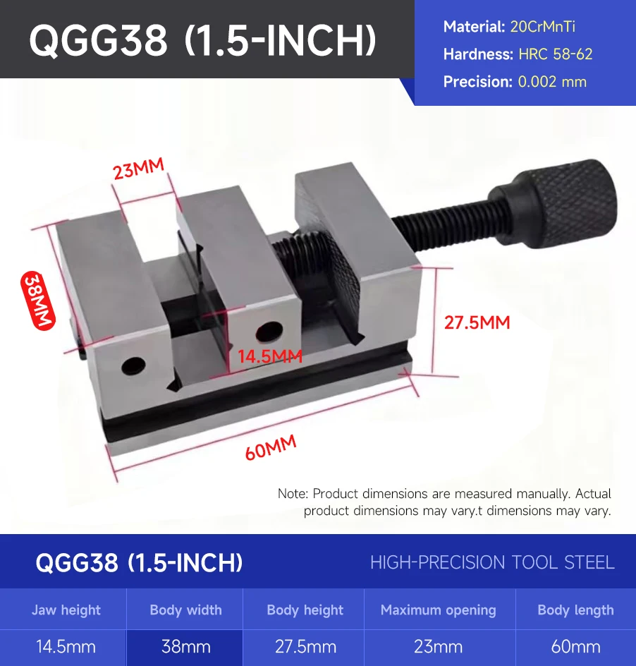 

Мини прецизионные параллельные тиски 1/1.3/1.5 дюйма