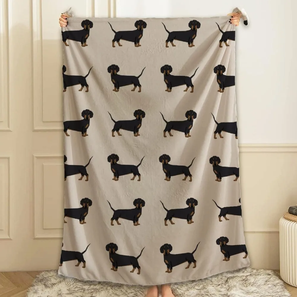 Одеяло с флисовой подкладкой для собаки таксы