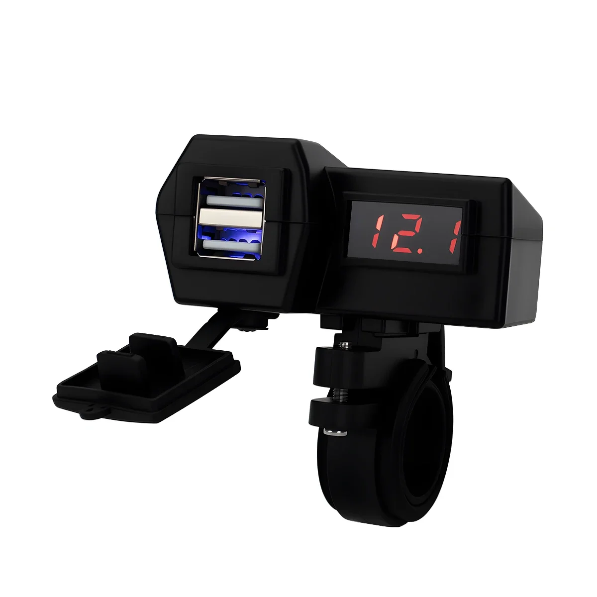 

USB-адаптер Для Зарядки Телефона На Руль Мотоцикла, 1 Шт., С Двумя USB-портами, Вольтметром, Водонепроницаемый, 12В