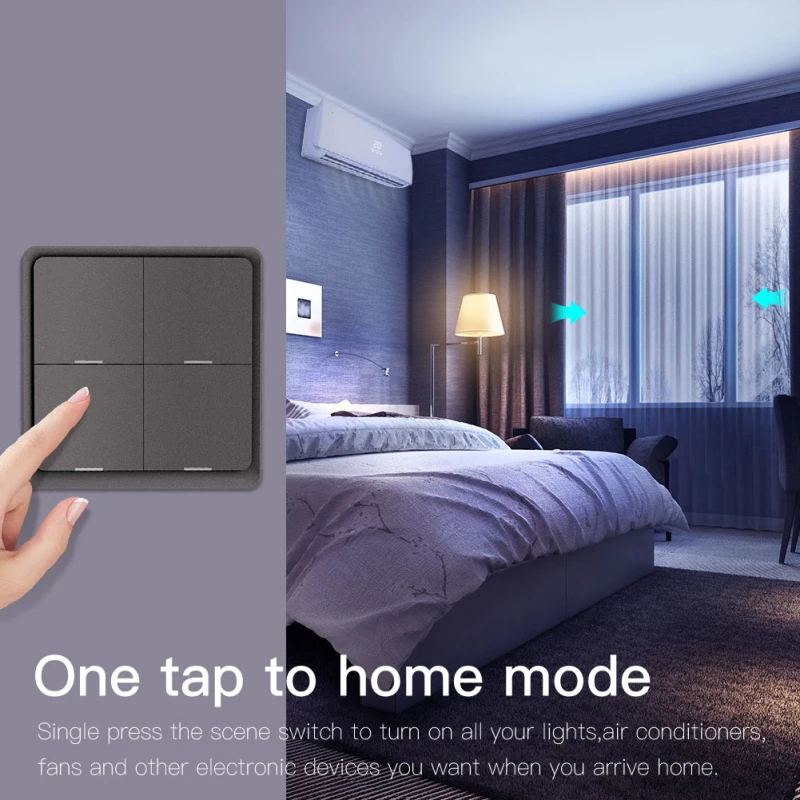 

Tuya ZigBee Intelligent Switch 4 Gang Wireless 12 Automation Scene Switch Button Controller Graffiti Equipment Battery Powered