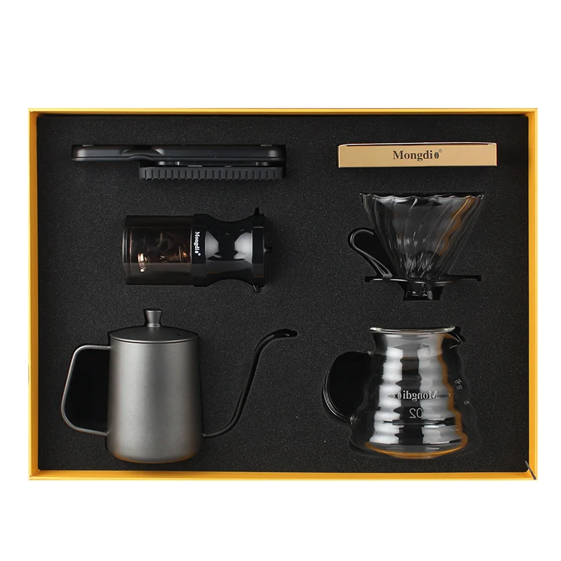 

Hand Grinder Coffee Gift Set Filter Paper Long Spout Pot Scale Afternoon Tea Coffee Black Porta Cialde Caffe Coffeeware 50