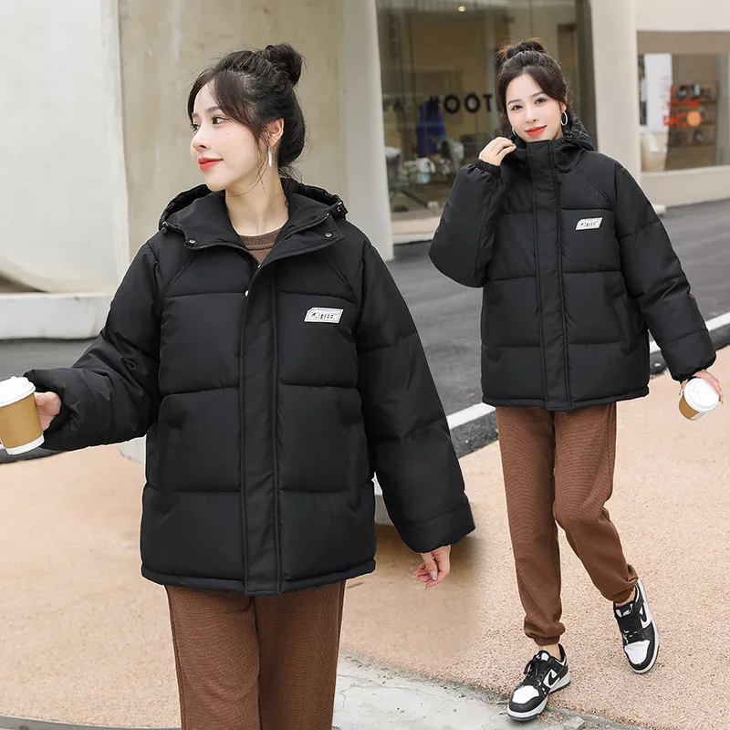 Winter Coats Women Jacket Blue Thicken Warm Parkas Pocket Loose Hooded Coat Jackets Female Outwear New Down Cotton Jacket