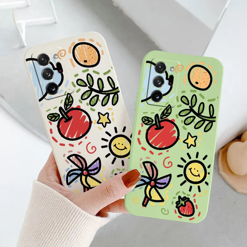 

NOHON Liquid Silicone Casing For SAMSUNG J4 J5 J6 PLUS J7 M10 M30S M31 M51 M62 crayon drawing Anti-Scratch Phone back cover