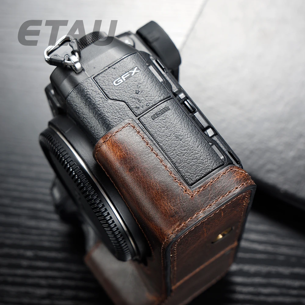 Чехол для Камеры ETAU GFX100S из натуральной кожи с ручкой полусумка Fujifilm GFX50SII боди |