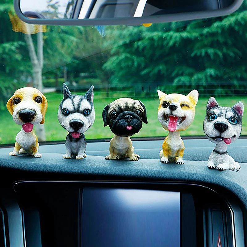 

1PC Cartoon Cute Car Shaking Head Dog Spring Creative Shaking Head Dog Car Ornaments Home Auto Interior Decor Car Dashboard Toys