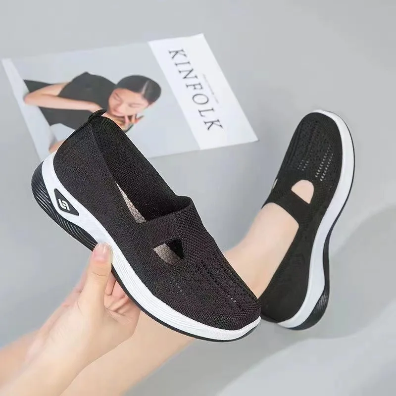 2023 Flats Women's Sneakers Summer Mesh Breathable Shoes Soft Sole Non-Slip Solid Color Comfort Ladies Shoes Deportivas Hombre