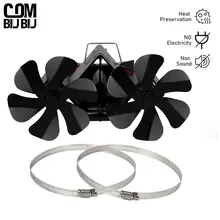 12 Blade Stove Fan Wall-Mounted Heat Powered Fireplace Fan Chimney Double-head Eco-fan With Clamp Home Efficient Heat Distribute