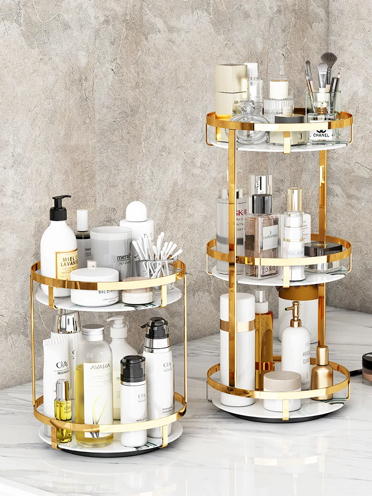

Rotating Cosmetic Shelf Lipstick Skin Care Products Box Dresser Table Brush Perfume Mask Storage Bucket