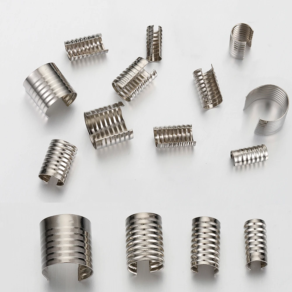 

100pcs/lot Cord End Caps Metal Crimping String Cord Fastener Leather Clip for Jewelry Making Components DIY Handmade Supplies