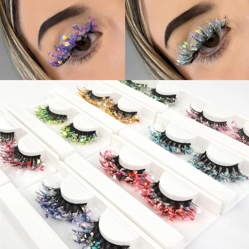 Mink Lashes Wholesale Beauty Natural Individual Eyelashes Fluffy Lash Extension Mix Pink Blue Dramatic Lash
