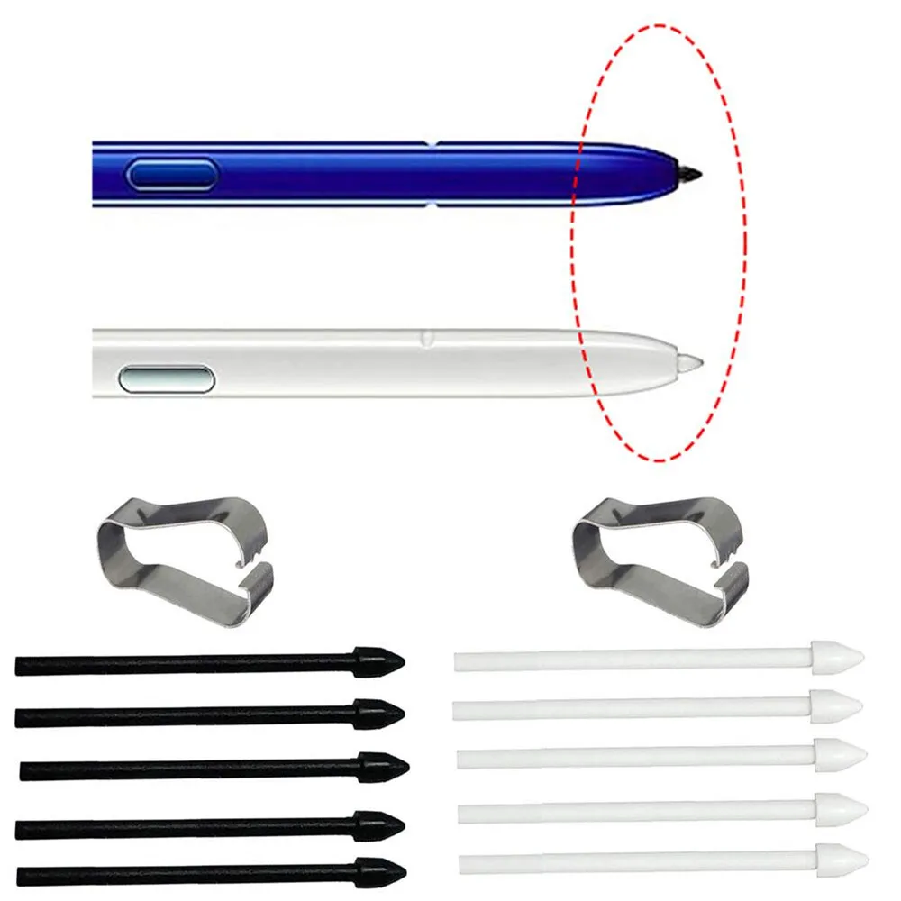 

5PCS Touch Screen Stylus Pen Replacement Nib for Samsung Galaxy Note 10/10 Plus S Pen Refills Spare Nibs With Metal Clip