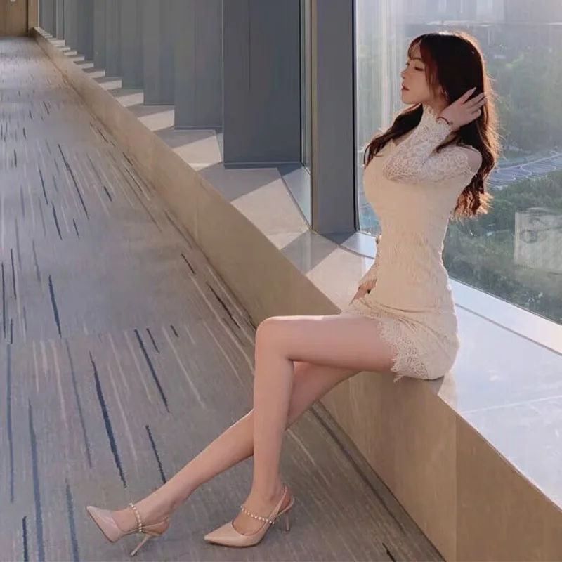 Light Luxury Sandals Diamond Leather Women Heels Shoes Fashion Shoes for Women Pointed Shoes Sandals Women 2022 High Heels Shoes