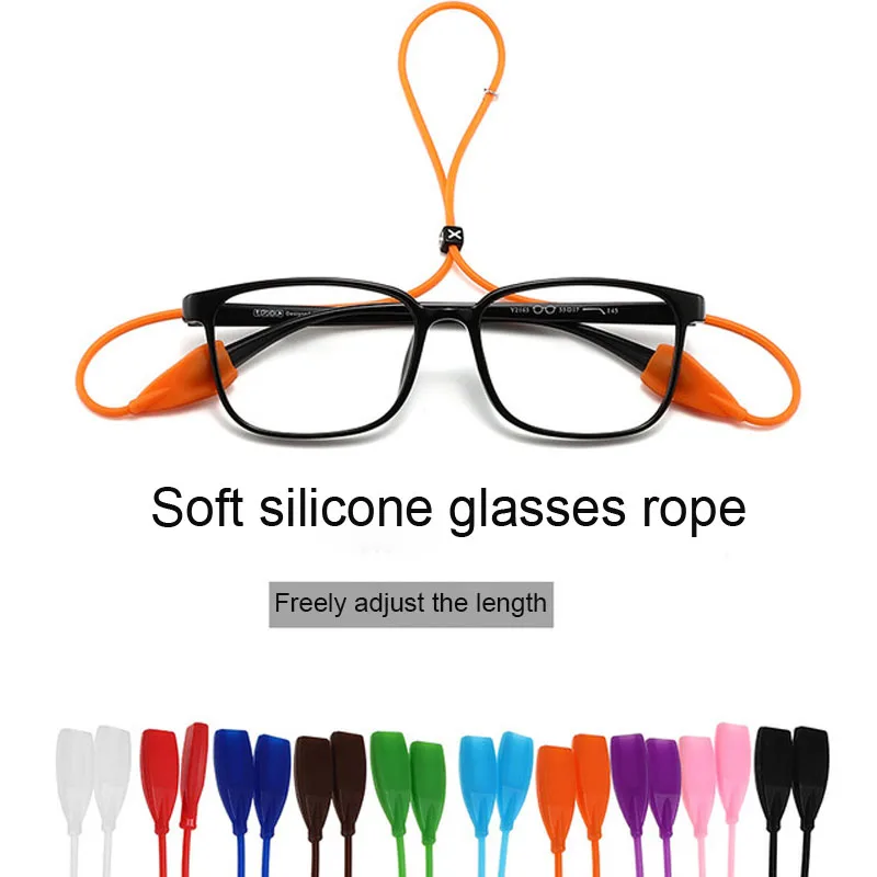 

Solid Adjustable Silicone Eyeglasses Strap Chain Sports Anti-Slip String Sunglasses Ropes Band Cord Holder Glasses Legs Parts