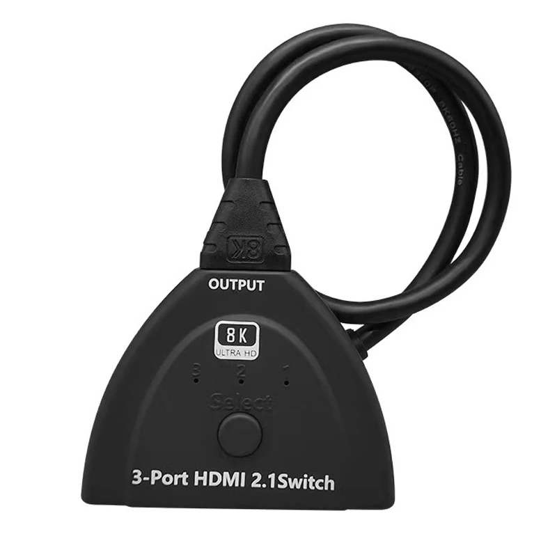 8K при 60 Гц 3 в 1 выходной HDMI-переключатель 3-портовый конвертер с кабелем