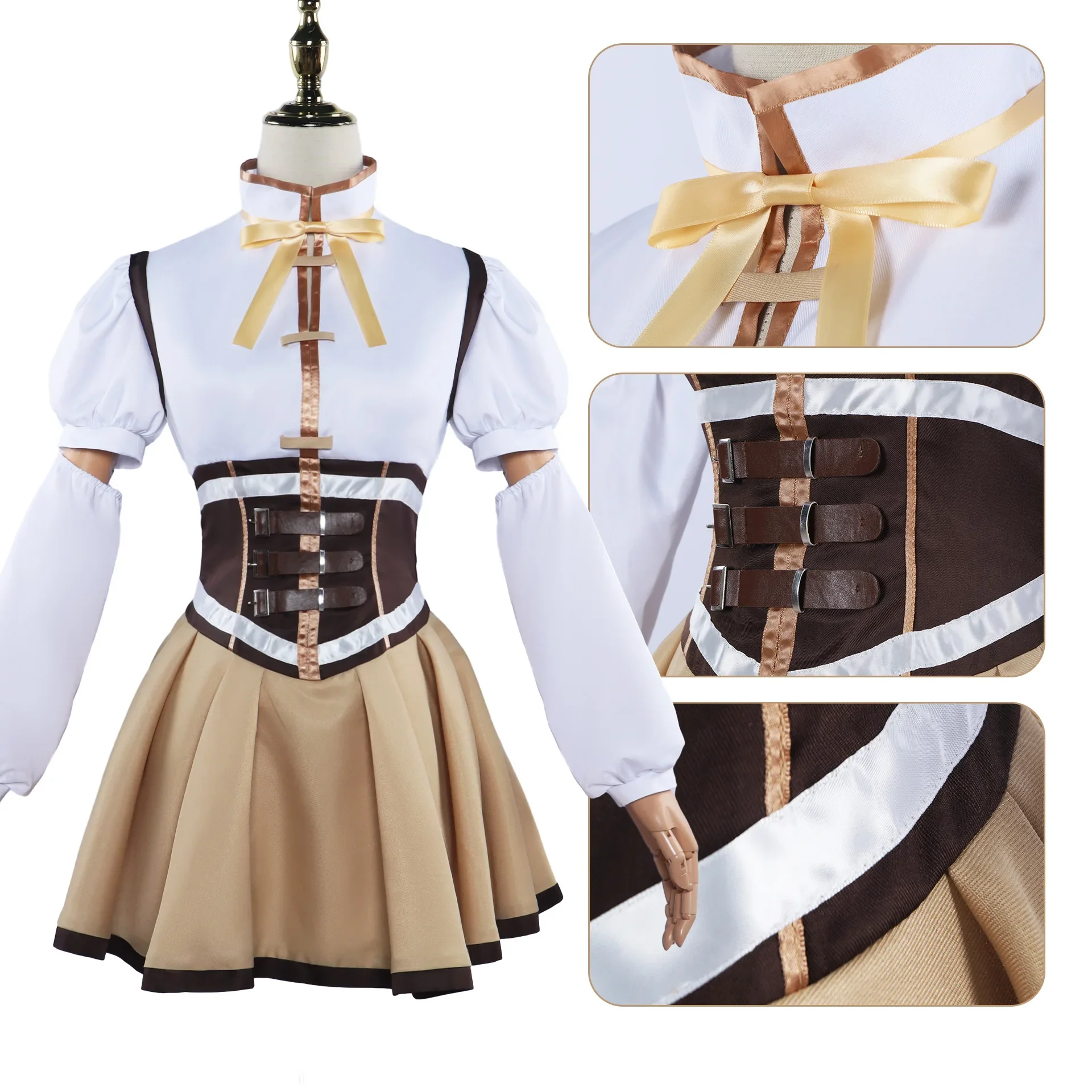 Tomoe Mami Косплей Аниме Puella Magi Madoka Magica Костюм Платье Одежда для Хэллоуина