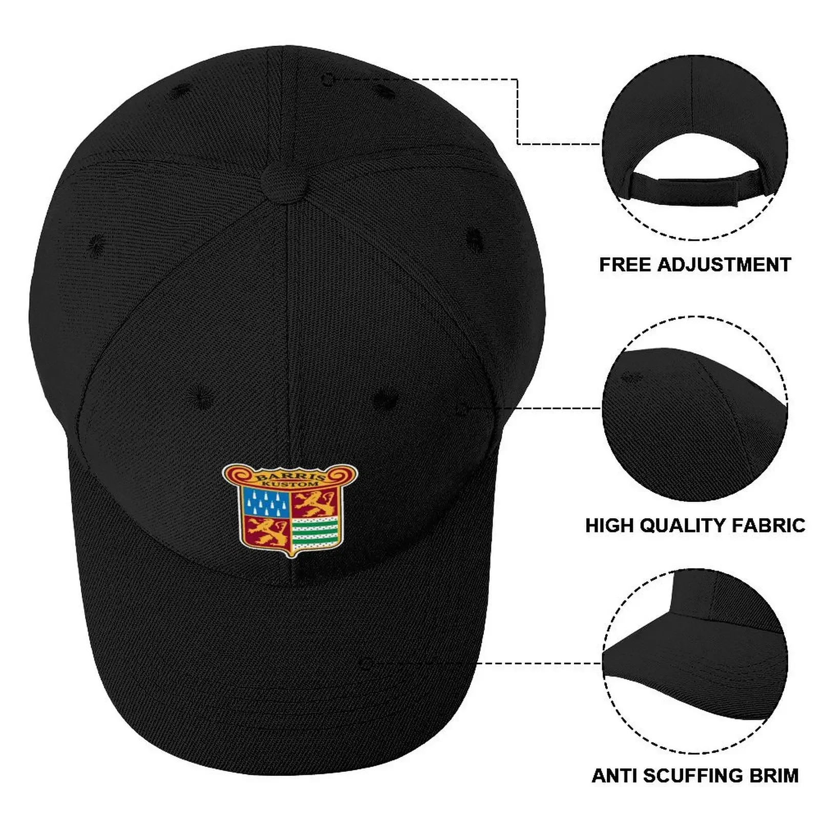 Золотая бейсболка Barris Kustom Crest с белой каймой модные забавные шапки зимняя шапка