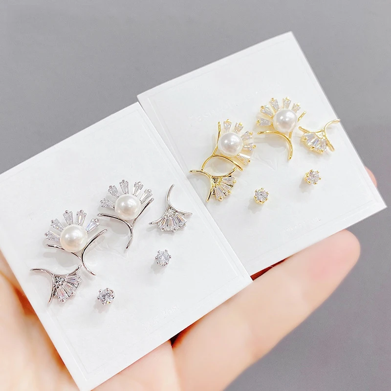 

3 шт./пары, серьги в форме листа